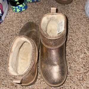 Metallic Gold Ankle Boots kids